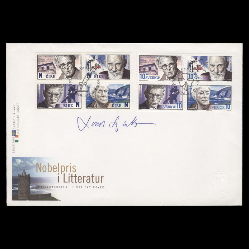 Ireland 2004 Nobel Laureates FDC signed by engraver Lars Sjööblom