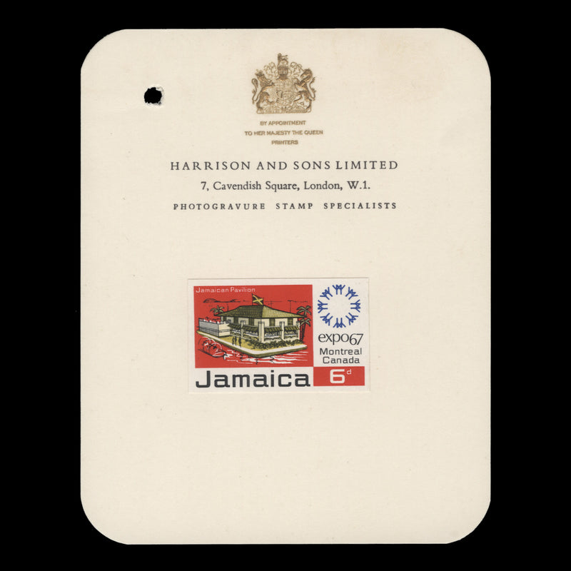 Jamaica 1967 Expo '67, Montreal imperf proofs on presentation cards