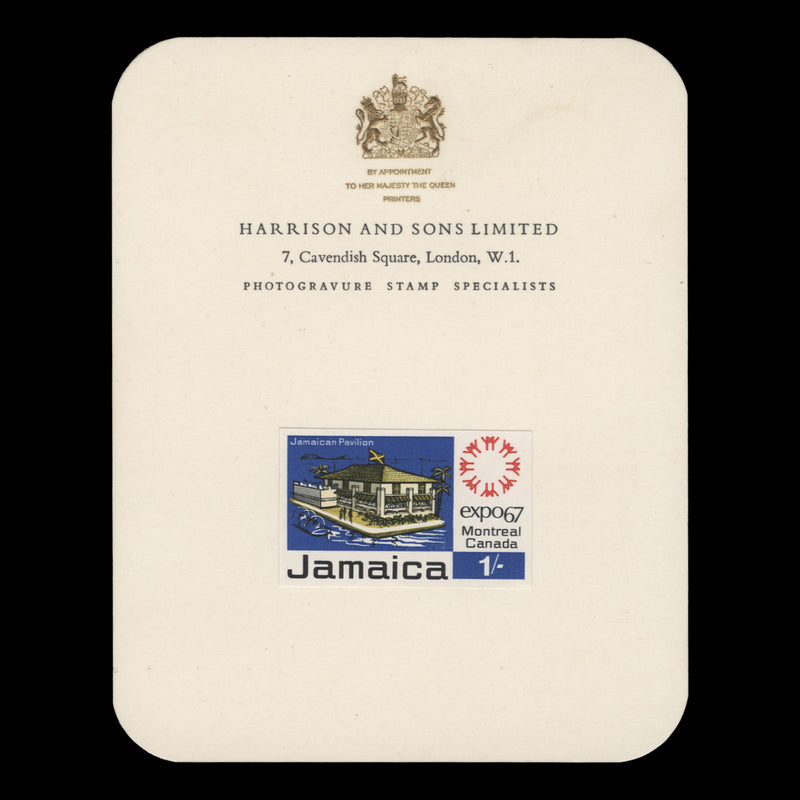 Jamaica 1967 Expo '67, Montreal imperf proofs on presentation cards
