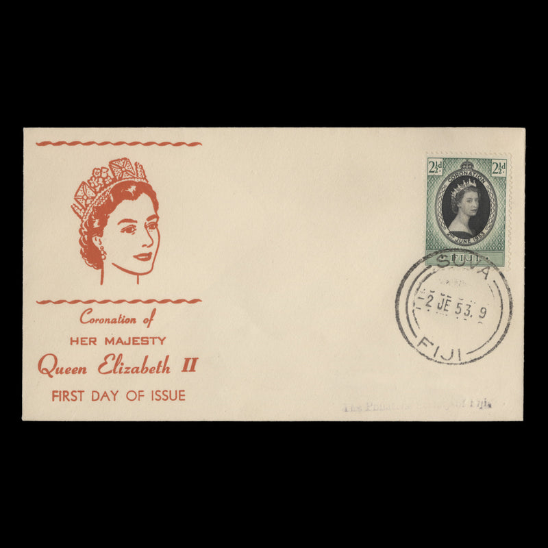 Fiji 1953 (FDC) 2½d Coronation, SUVA