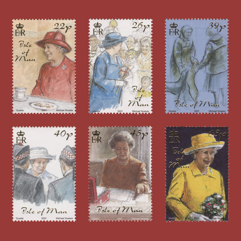 Isle of Man 2001 (MNH) Daily Life of the Queen set