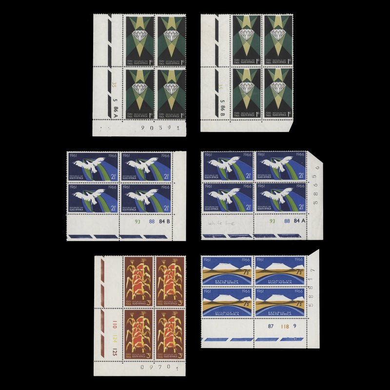 South Africa 1966 (MNH) Republic Anniversary cylinder blocks