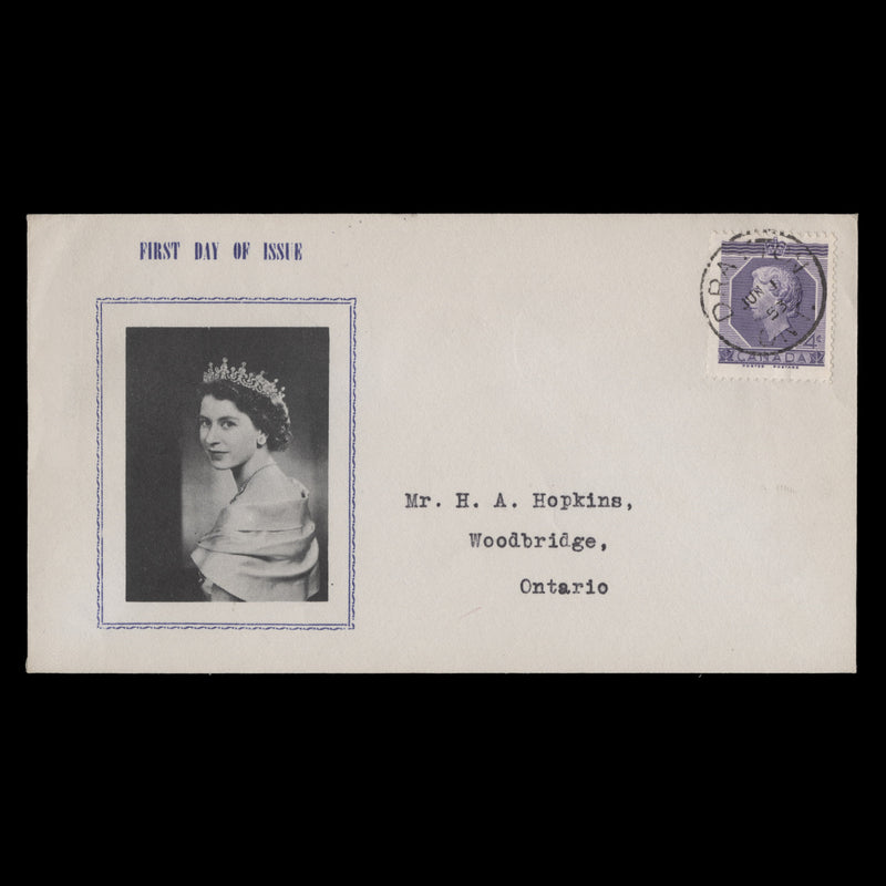 Canada 1953 (FDC) 4c Coronation, DRAYTON