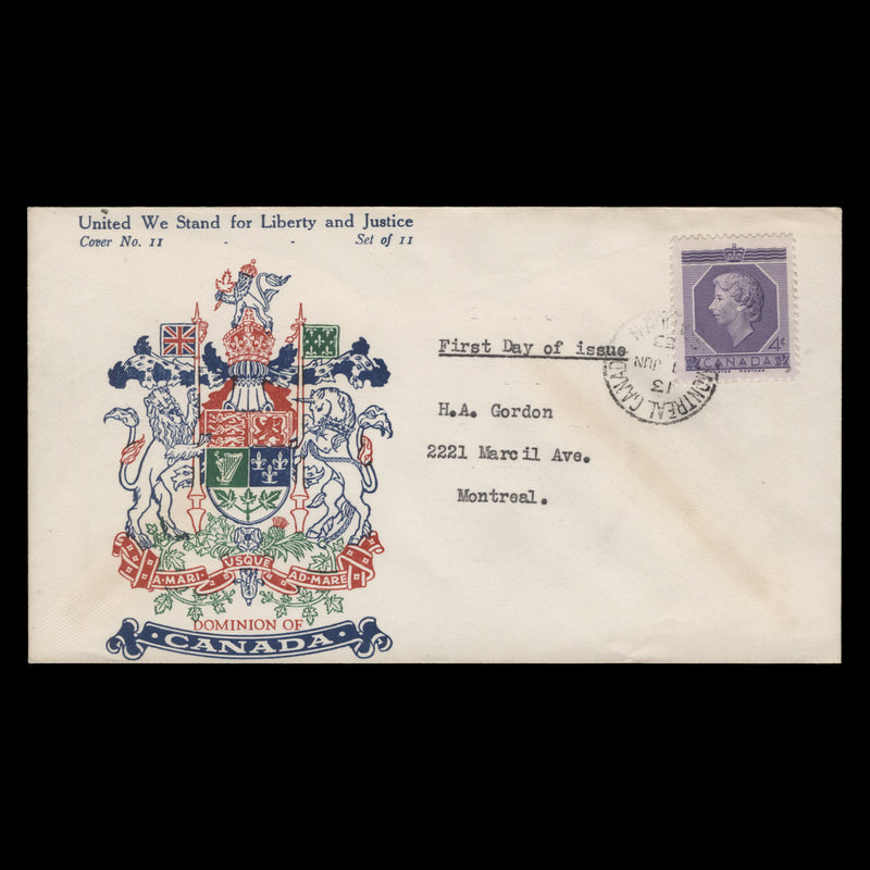 Canada 1953 (FDC) 4c Coronation, MONTREAL