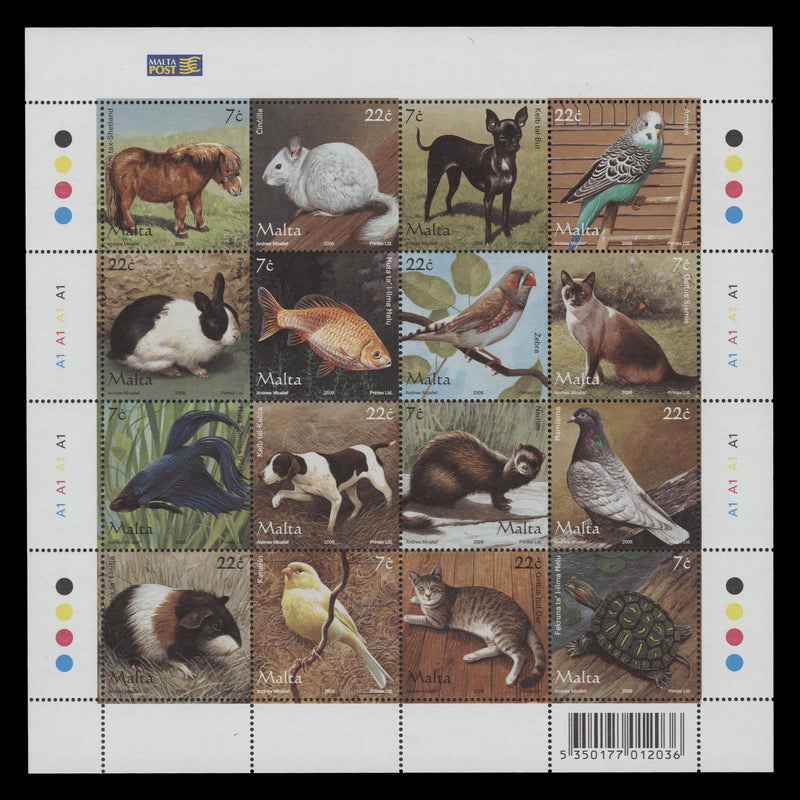 Malta 2006 (MNH) Pets sheetlet