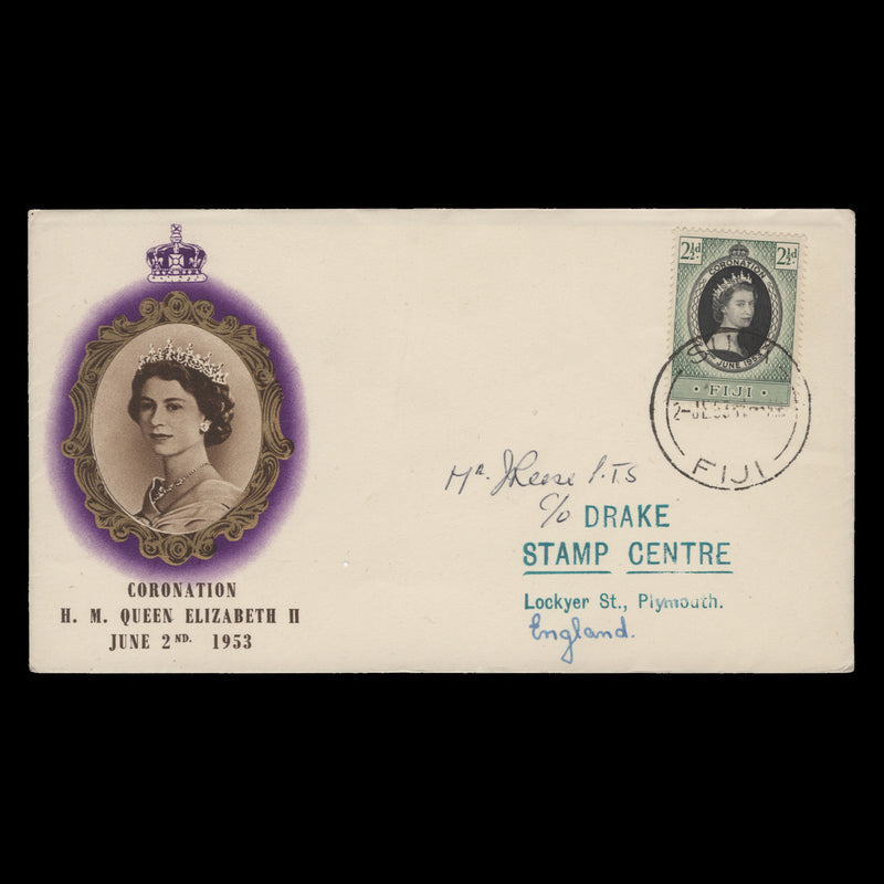 Fiji 1953 (FDC) 2½d Coronation, SUVA