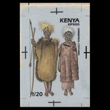 Kenya 1989 Ceremonial Costumes, Kipsigis Tribe watercolour artwork