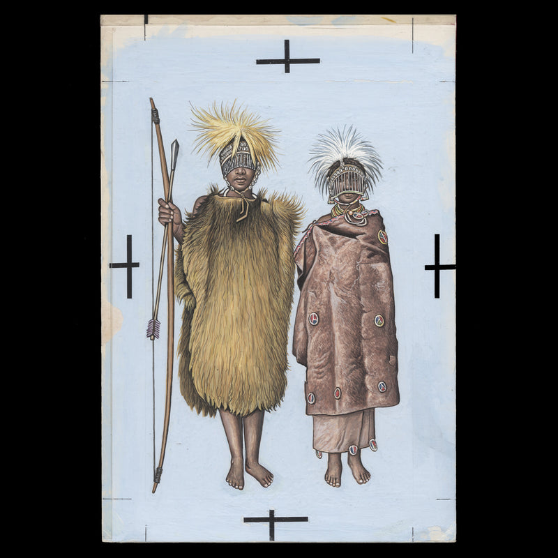 Kenya 1989 Ceremonial Costumes, Kipsigis Tribe watercolour artwork