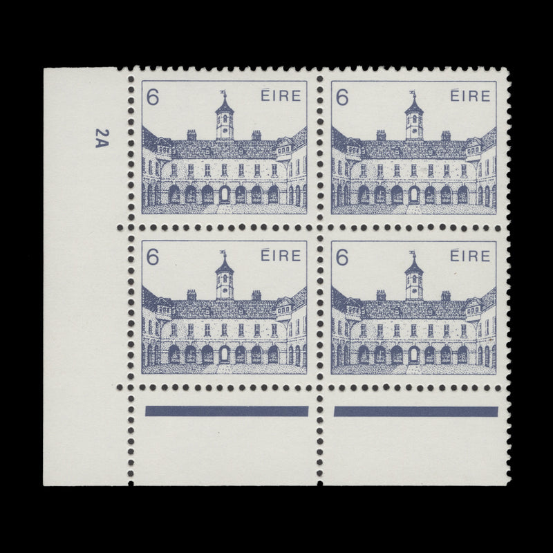 Ireland 1985 (MNH) 6p Dr Steeven's Hospital cylinder 2A block, chalky paper