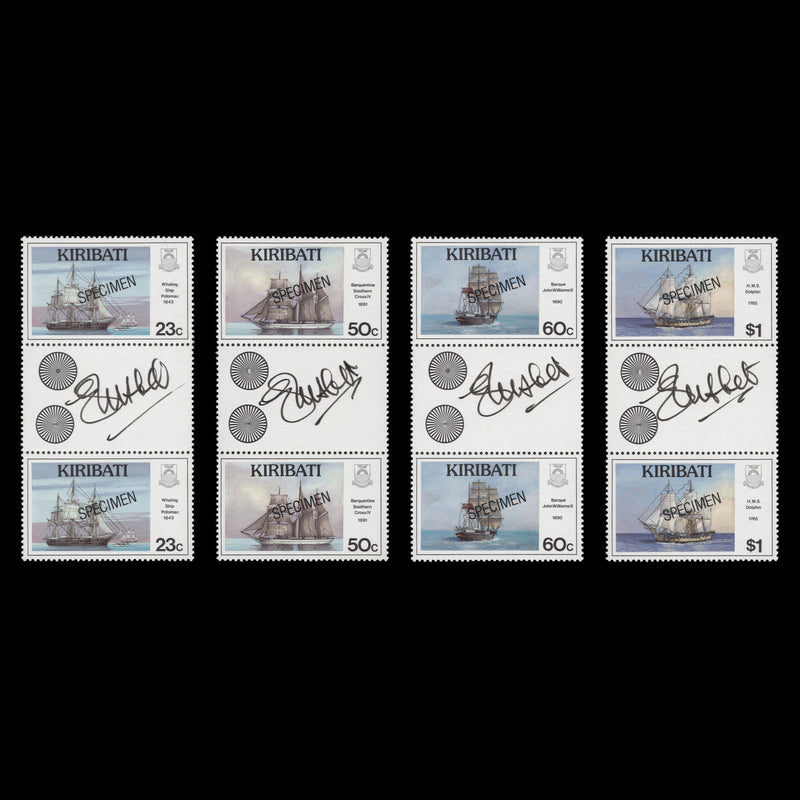 Kiribati 1996 (MNH) Nautical History gutter pairs signed by designer