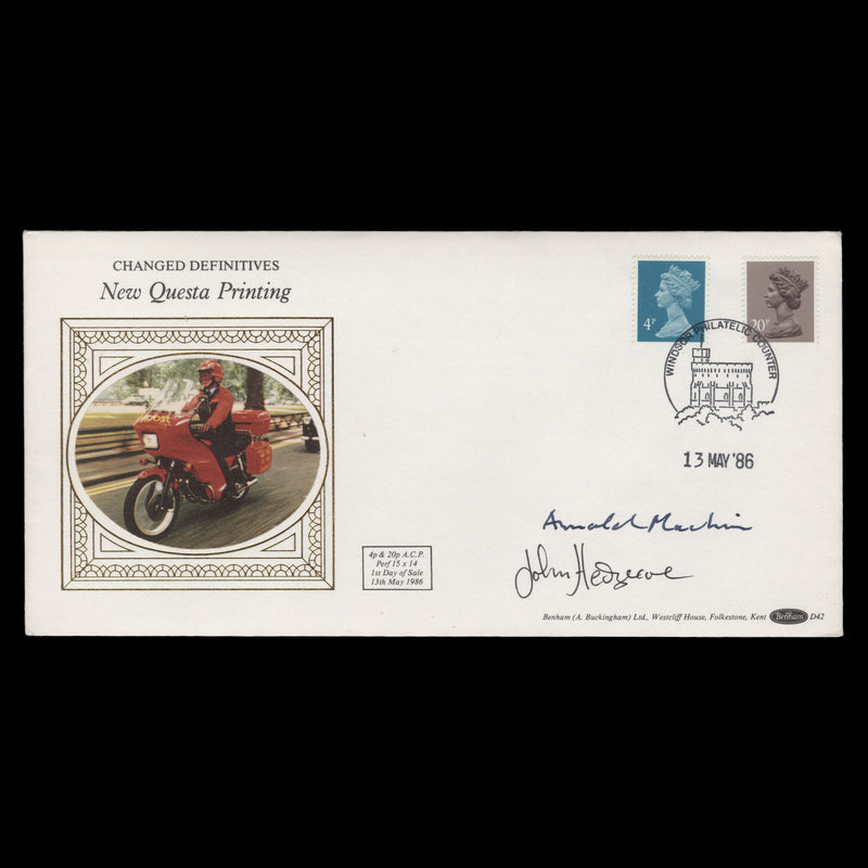 Great Britain 1986 Definitives first day cover signed by Hedgecoe and Machin