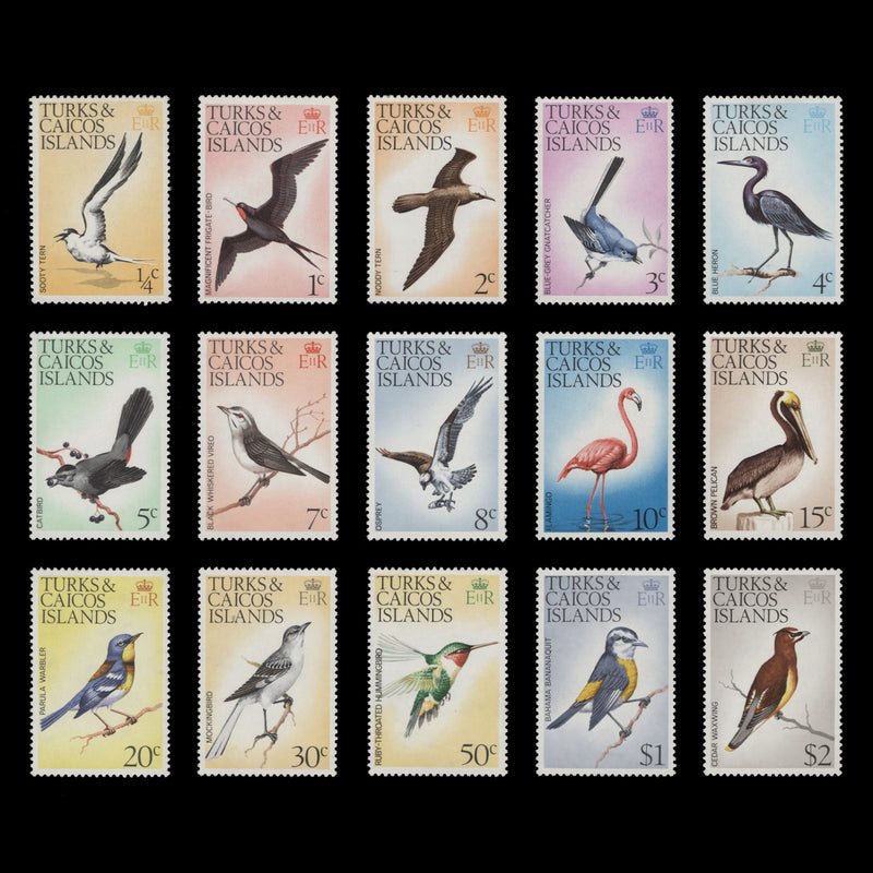 Turks & Caicos Islands 1973 (MLH) Birds definitives with sideways watermark