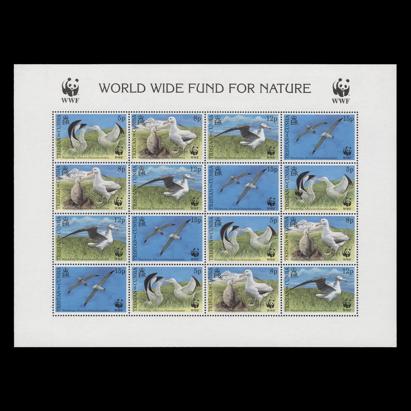 Tristan da Cunha 1999 (Variety) Wandering Albatross sheetlet with double panda