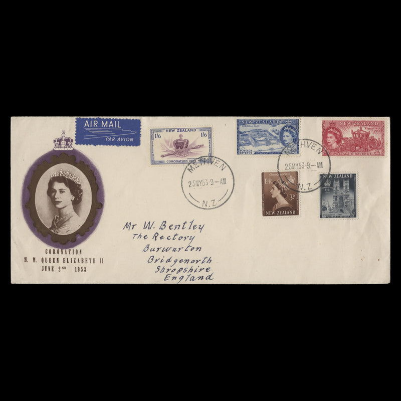 New Zealand 1953 Coronation first day cover, METHVEN