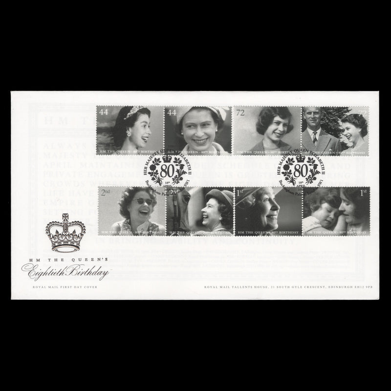 Great Britain 2006 Queen Elizabeth II's Birthday FDC, BUCKINGHAM PALACE