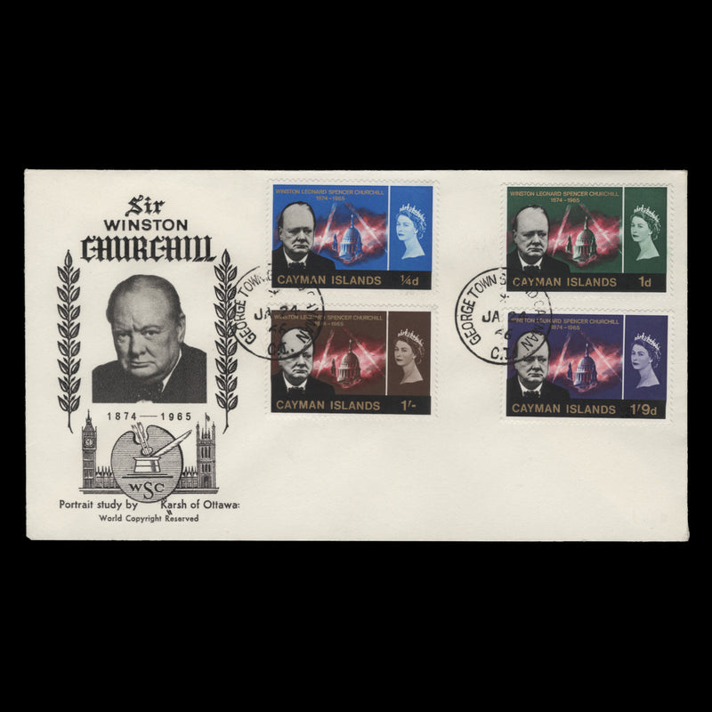 Cayman Islands 1966 (FDC) Churchill Commemoration, GEORGETOWN