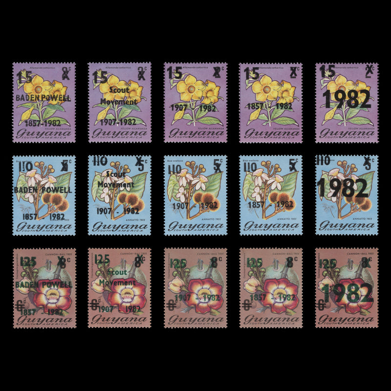 Guyana 1982 (MNH) Scouting Anniversaries provisionals