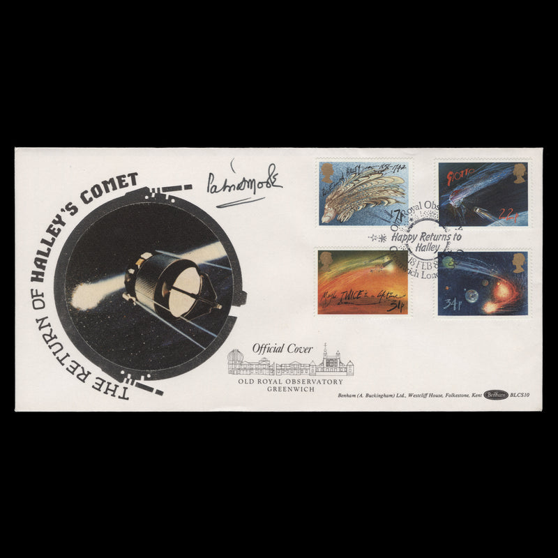 Great Britain 1986 Appearance of Halley's Comet FDC signed by Patrick Moore