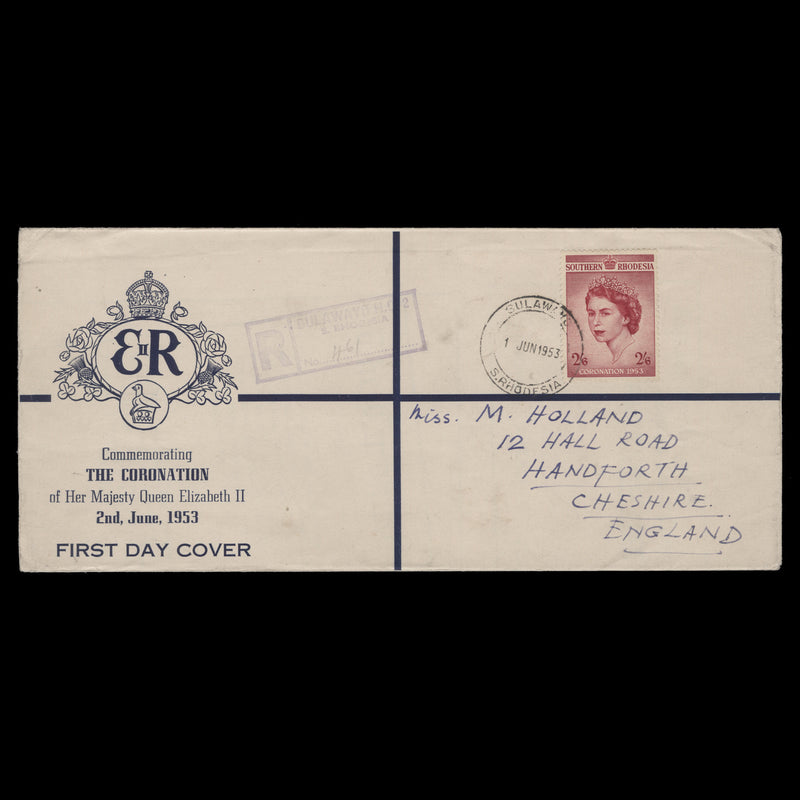 Southern Rhodesia 1953 (FDC) 2s6d Coronation, BULAWAYO