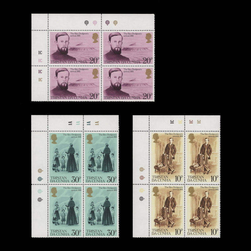 Tristan da Cunha 1981 (MNH) Edwin Dodgson's Arrival plate blocks