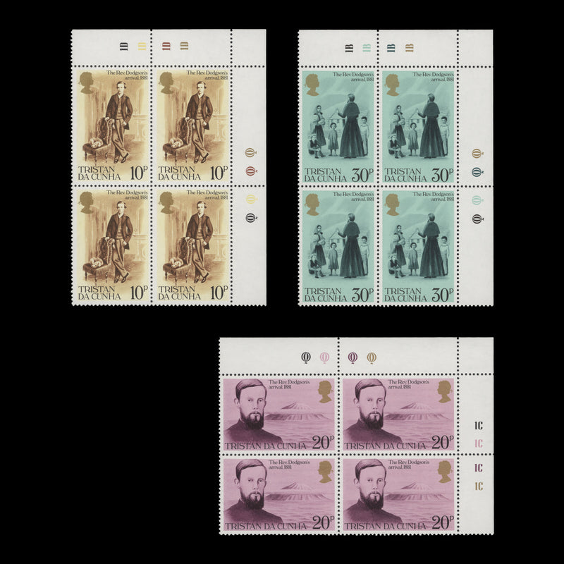 Tristan da Cunha 1981 (MNH) Edwin Dodgson's Arrival plate blocks