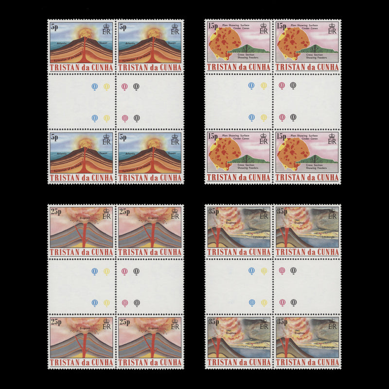 Tristan da Cunha 1982 (MNH) Volcanoes gutter traffic light blocks