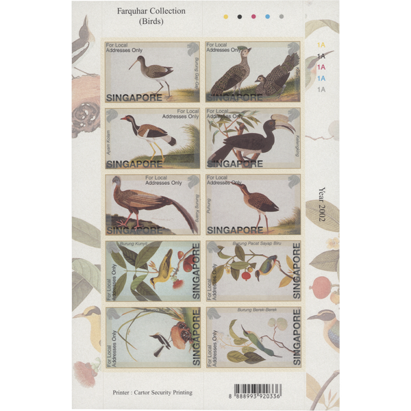 Singapore 2002 (MNH) Natural History Drawings sheetlets