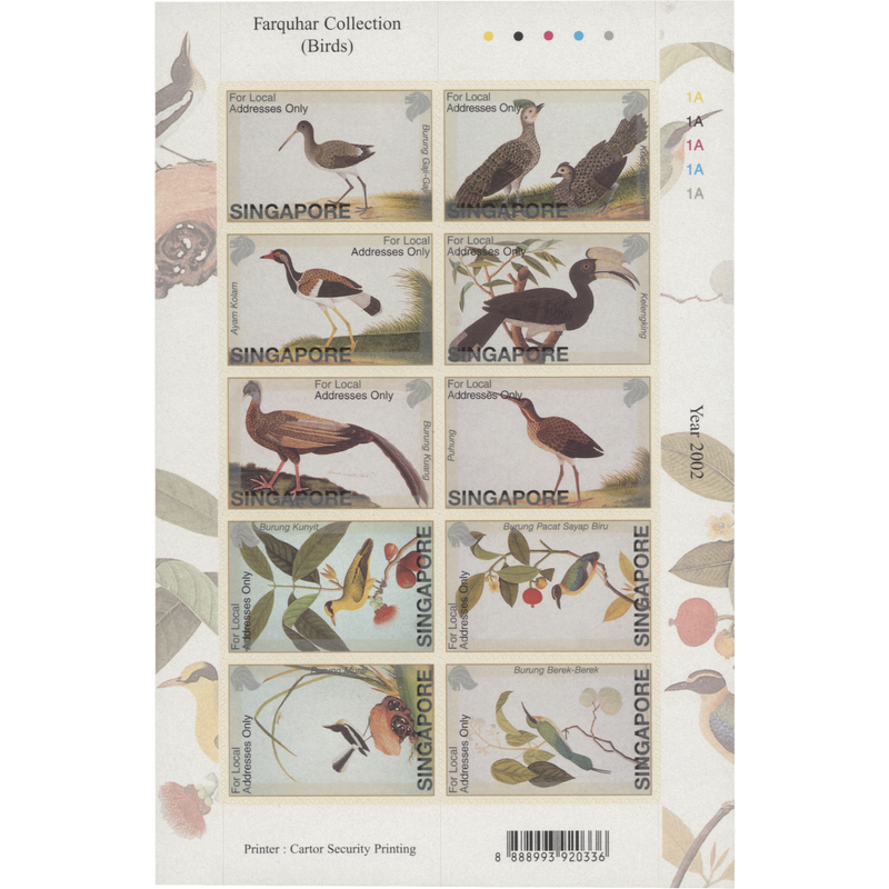 Singapore 2002 (MNH) Natural History Drawings sheetlets