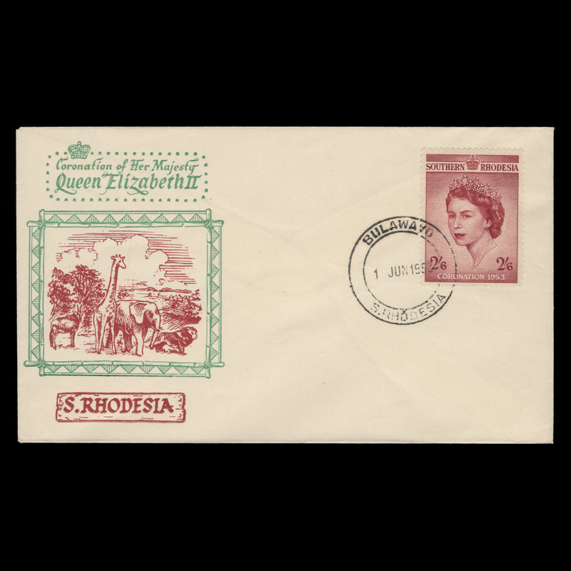 Southern Rhodesia 1953 (FDC) 2s6d Coronation, BULAWAYO