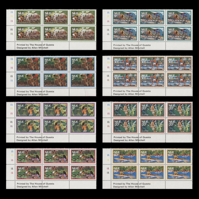 Niue 1976 (MNH) Definitives imprint/plate blocks