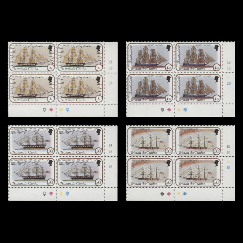 Tristan da Cunha 1982 (MNH) Sailing Ships plate blocks