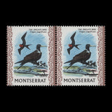 Montserrat 1976 (Variety) 45c/3c Magnificent Frigate Bird pair, double surcharge