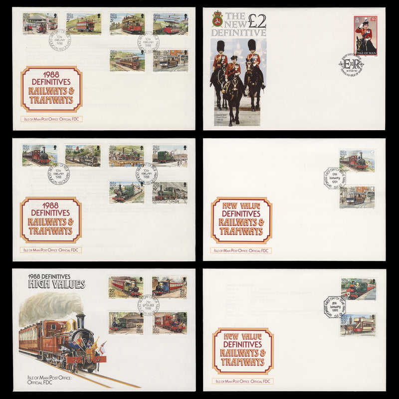 Isle of Man 1988-92 Railways & Tramways first day covers