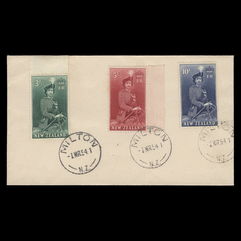 New Zealand 1954 (FDC) Queen Elizabeth II definitives, MILTON