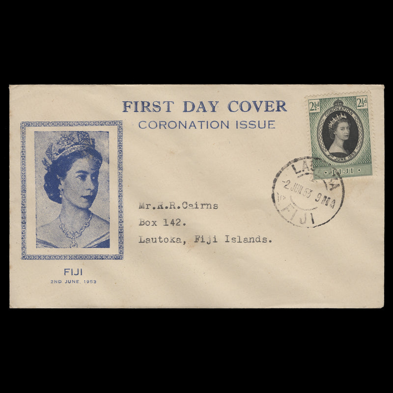 Fiji 1953 (FDC) 2½d Coronation, LAUTOKA