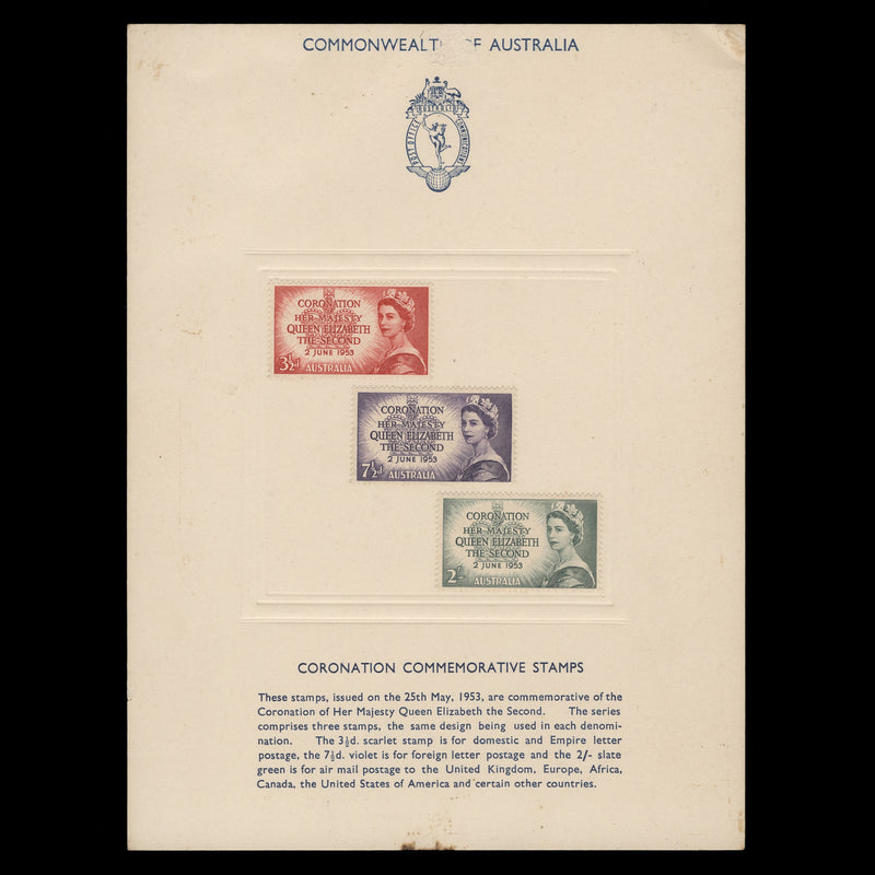 Australia 1953 Coronation publicity card