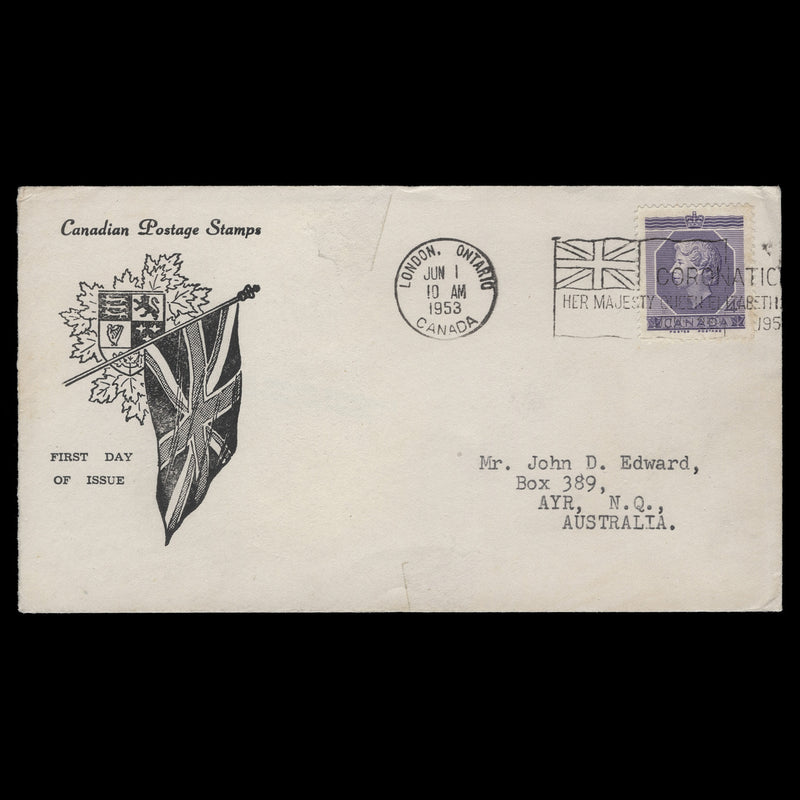 Canada 1953 (FDC) 4c Coronation, LONDON