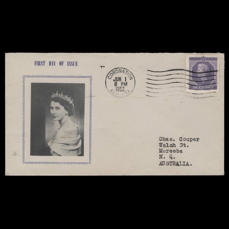 Canada 1953 (FDC) 4c Coronation, CORONATION