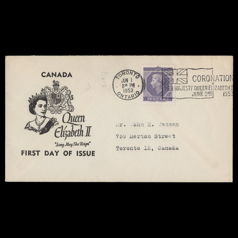 Canada 1953 (FDC) 4c Coronation, OTTAWA