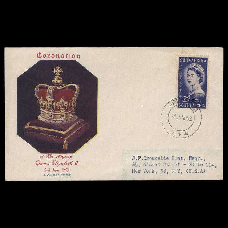 South Africa 1953 (FDC) 2d Coronation, PRETORIA