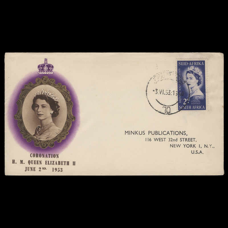 South Africa 1953 (FDC) 2d Coronation, JOHANNESBURG