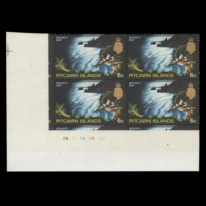 Pitcairn Islands 1969 (MNH) 6c Bounty Bay plate block