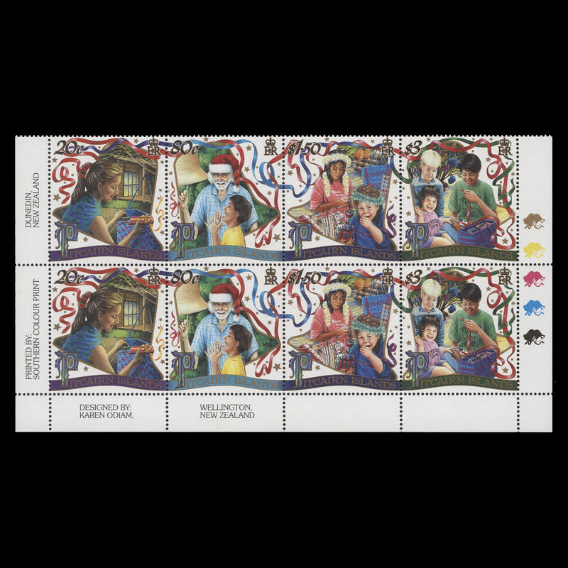 Pitcairn Islands 2000 (MNH) Christmas imprint/traffic light block