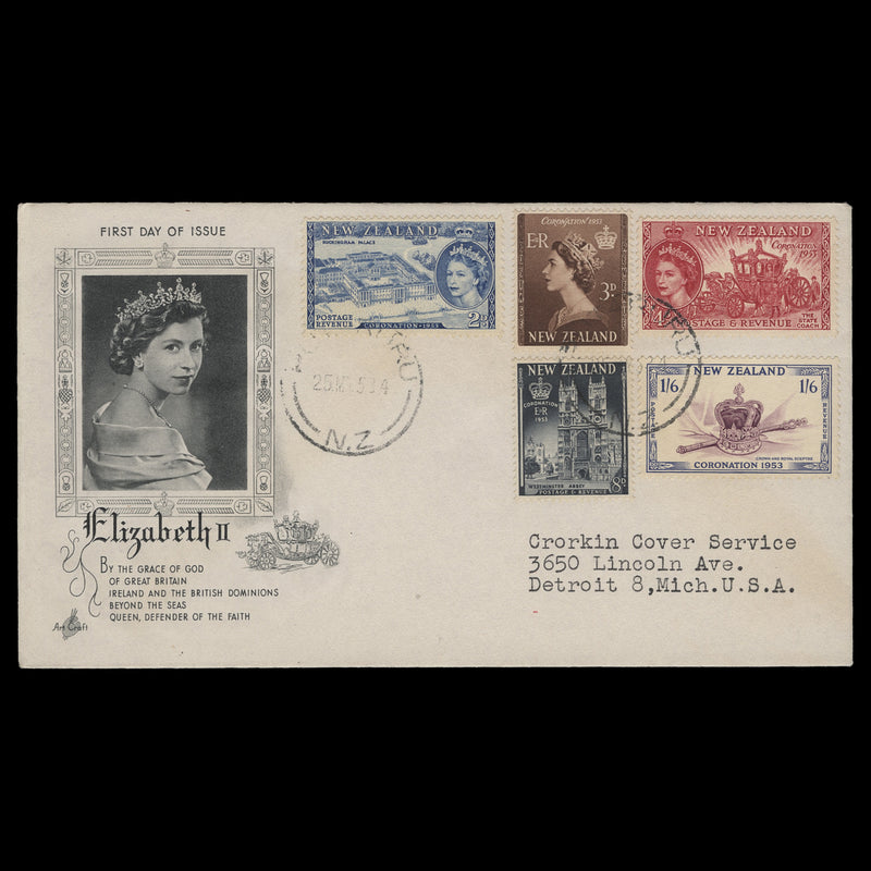 New Zealand 1953 Coronation first day cover, PUTARURU