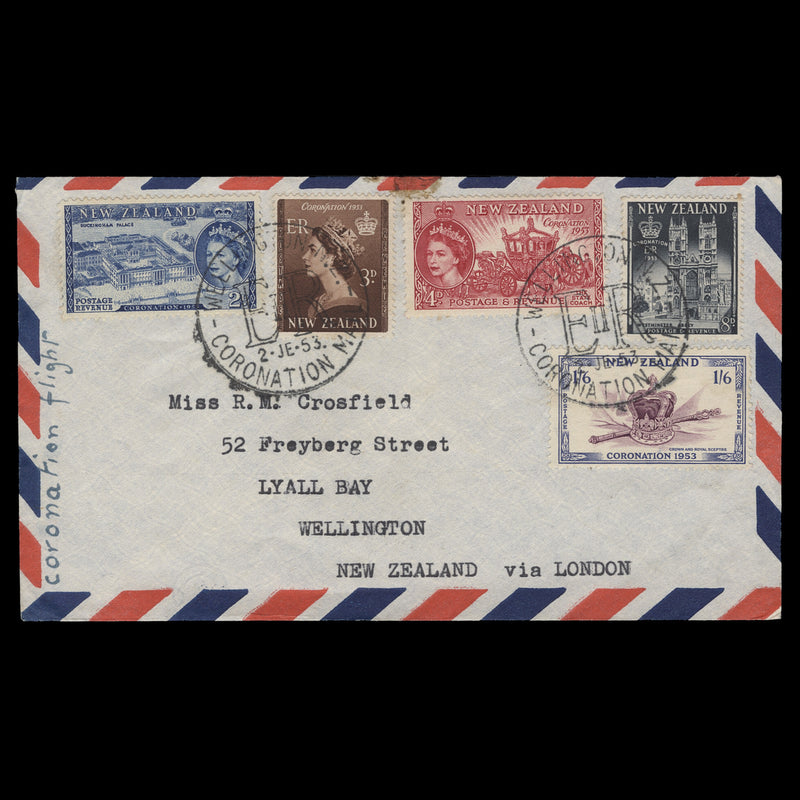 New Zealand 1953 Coronation day flight cover, WELLINGTON