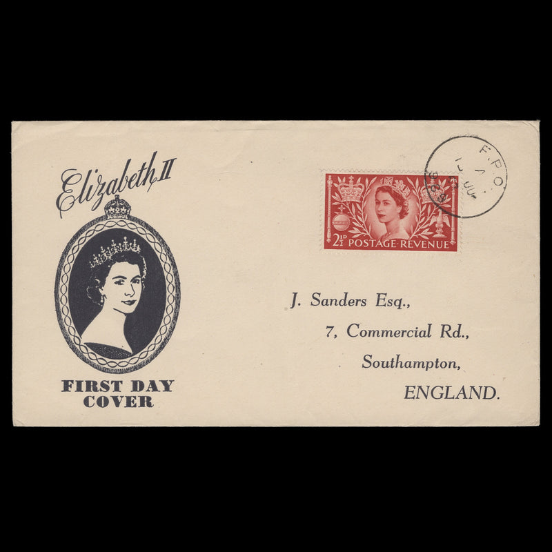 Great Britain 1953 Coronation cover, FPO 969