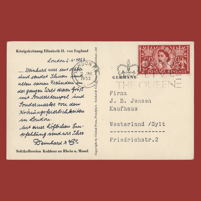 Great Britain 1953 (FDC) 2½d Coronation, LONDON FS