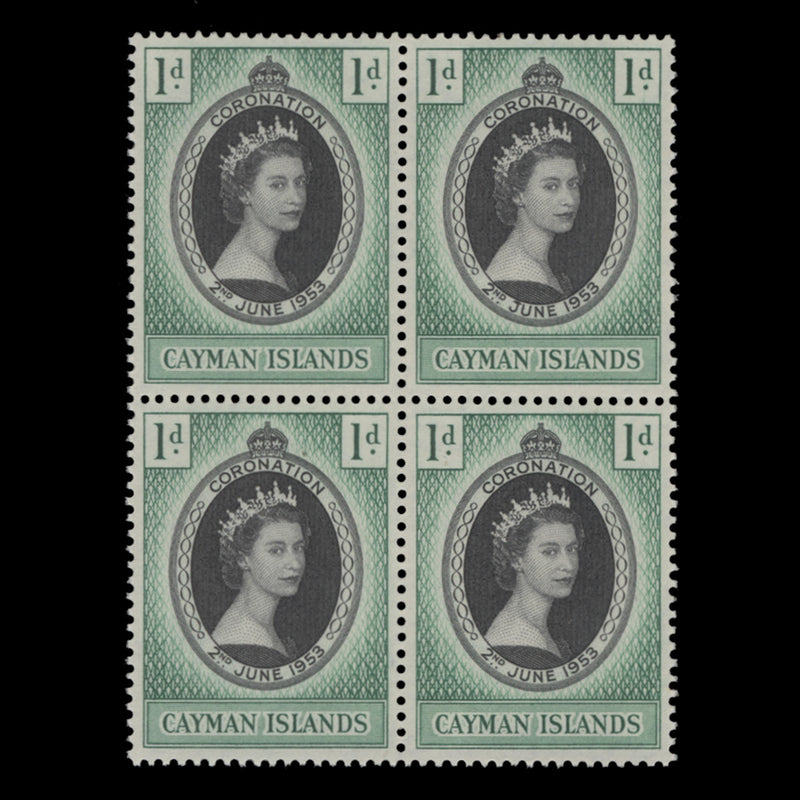 Cayman Islands 1953 (MNH) 1d Coronation block