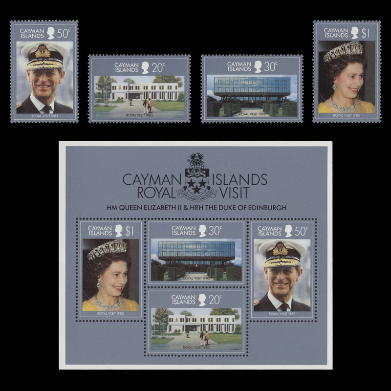 Cayman Islands 1983 (MNH) Royal Visit set and miniature sheet