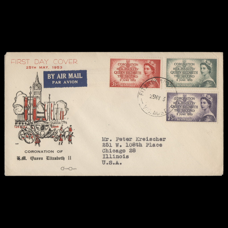 Australia 1953 Coronation first day cover, FITZROY NORTH